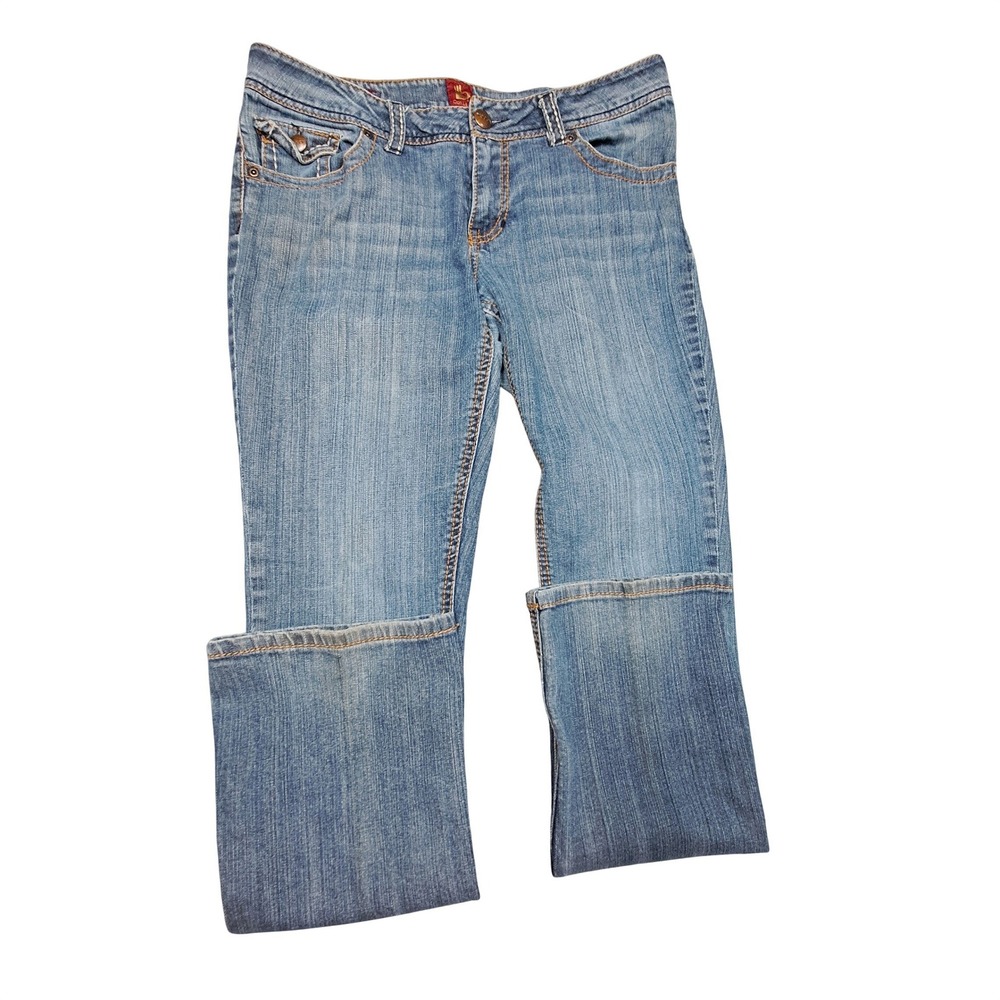 Sasson Ooh La La Jeans Womens 10 Bootcut Boogie Denim Stretch Flap Pocket Y2K